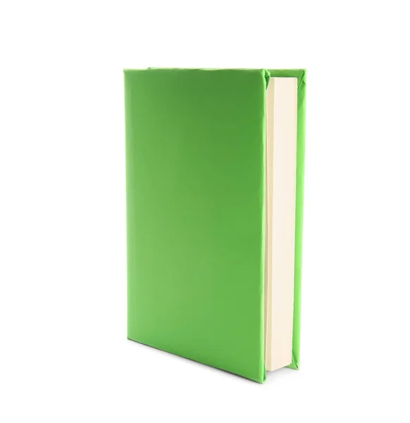 Книга с обложкой светло-зеленого цвета, изолированной на белом — стоковое фото