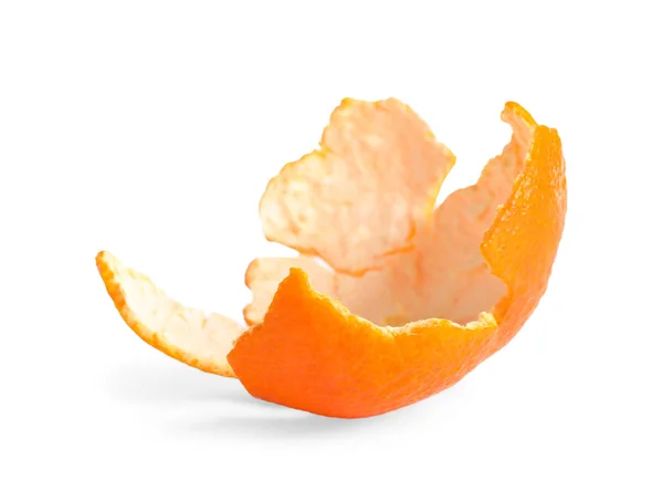 Piece of tangerine zest isolated on white — Stock Photo, Image