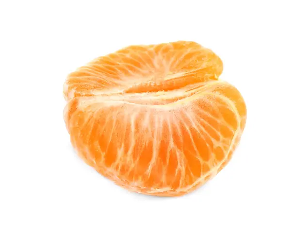 Peeled fresh juicy tangerine isolated on white — Stock Photo, Image