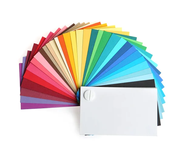 Paleta de colores aislada en blanco, vista superior — Foto de Stock