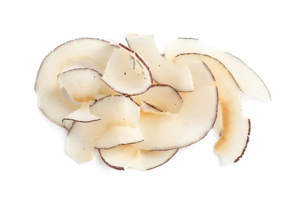 Högen med kokoschips isolerad på vitt — Stockfoto