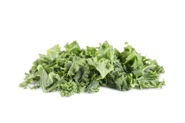 Fresh green kale leaves isolated on white — Stock Photo, Image