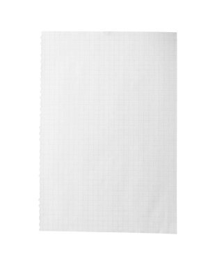 Boş defter kağıdı beyaza izole edilmiş. Tasarım için boşluk