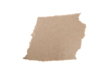 Beyaza izole edilmiş boş bir defter kağıdı parçası. Desenleme için boşluk