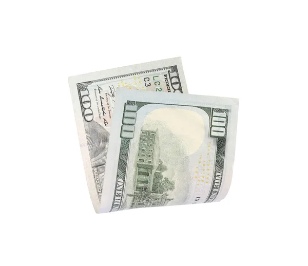 Fehér alapon izolált dollárbankjegy. Repülő pénz — Stock Fotó