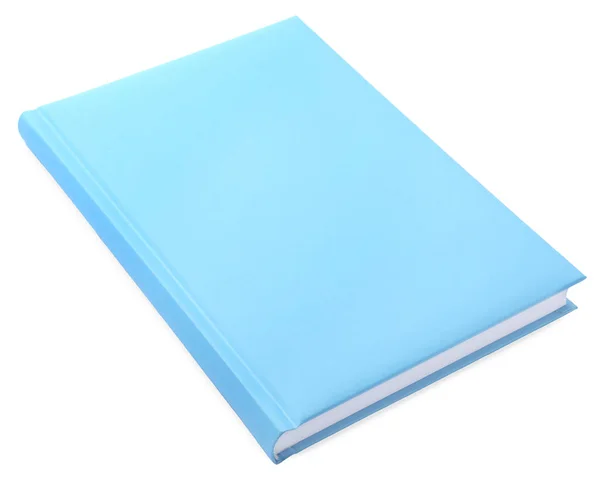 Notebook azul claro elegante isolado no branco — Fotografia de Stock