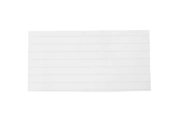 Pedaço de papel de caderno em branco isolado sobre branco. Espaço para desig — Fotografia de Stock