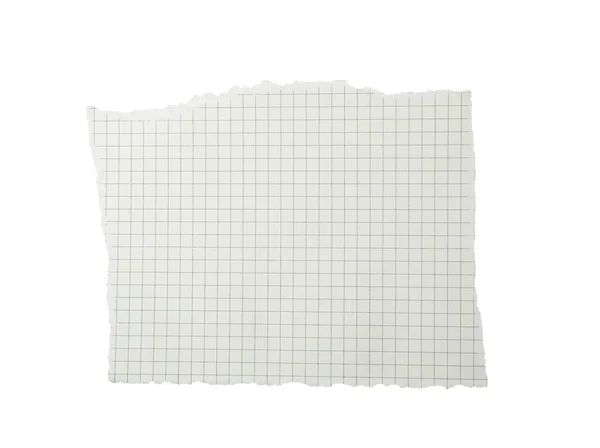 Kousek prázdného papíru izolovaného na bílém papíru. Prostor pro desig — Stock fotografie