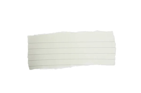 Beyaza izole edilmiş boş bir defter kağıdı parçası. Desenleme için boşluk — Stok fotoğraf