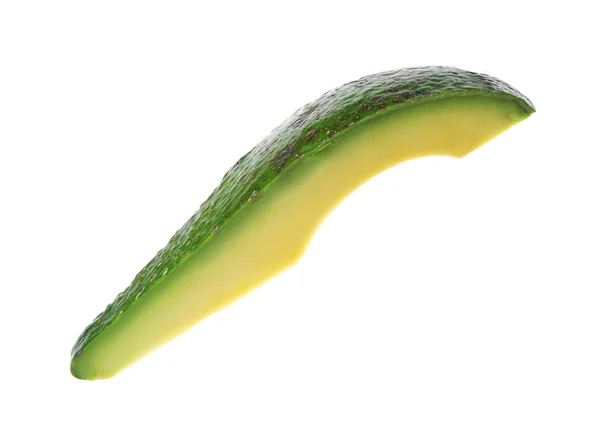 Snijd rauwe avocado geïsoleerd op wit — Stockfoto