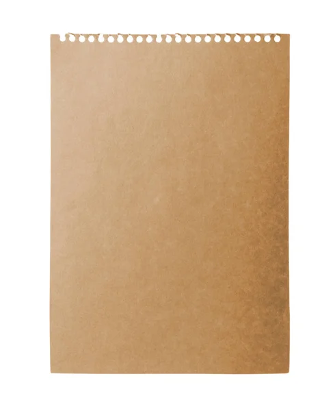 Papel de caderno em branco isolado sobre branco. Espaço para design — Fotografia de Stock