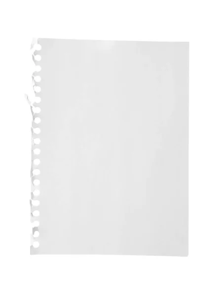 Blank notebook paper isolated on white. Space for design — Stock Photo, Image