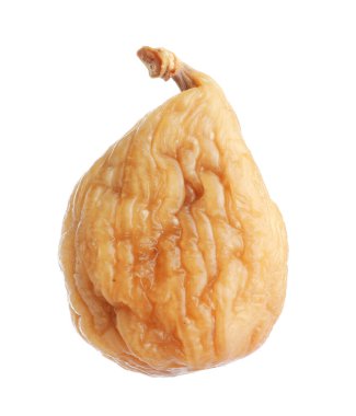 Lezzetli kurutulmuş incir meyvesi beyazda izole edilmiş.