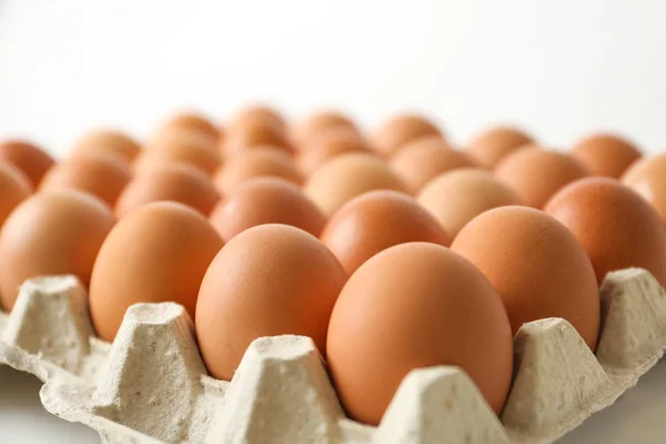 Ωμά Αυγά Κοτόπουλου Χάρτινο Δίσκο Closeup — Φωτογραφία Αρχείου