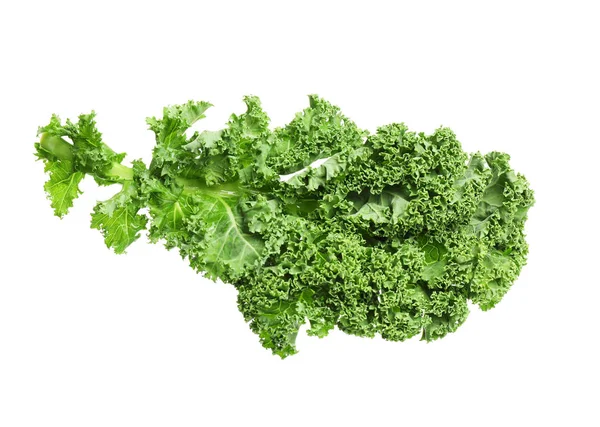 Fresh green kale leaf isolated on white — Stock Photo, Image