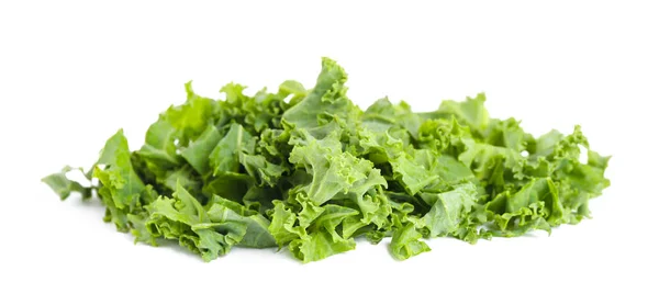 Fresh green kale leaves isolated on white — Stock Photo, Image