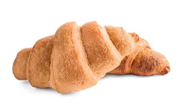 Savoureux croissants croustillants frais isolés sur blanc — Photo