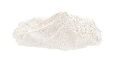 Pile of organic flour isolated on white clipart