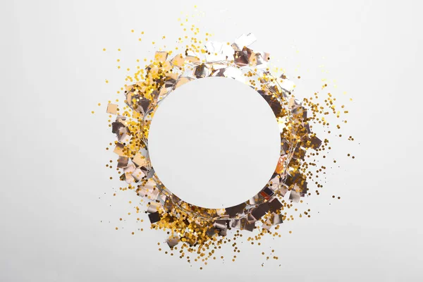 Flat Lay Composition Confetti White Background Space Text — 스톡 사진