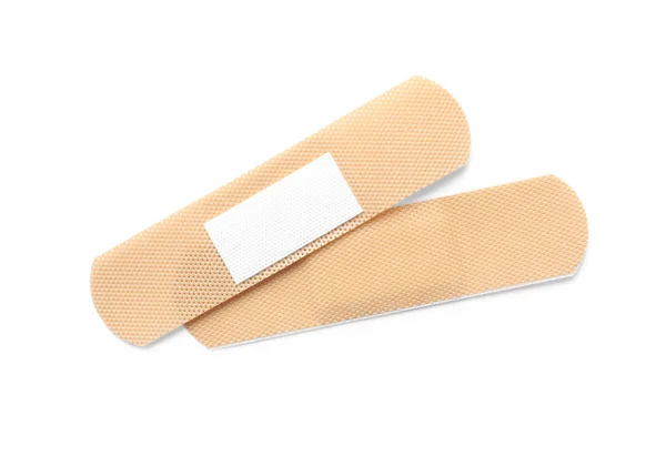 Emplastros Adesivos Médicos Isolados Branco Rubrica Primeiros Socorros — Fotografia de Stock