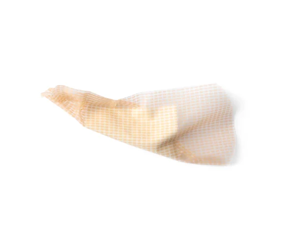 Used Sticking Plaster Isolated White Top View First Aid Item — 스톡 사진