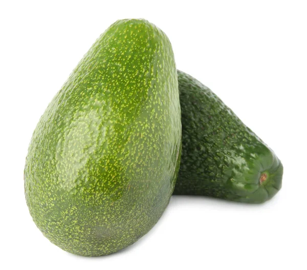 Lekkere Rijpe Avocado Witte Achtergrond Tropische Vruchten — Stockfoto