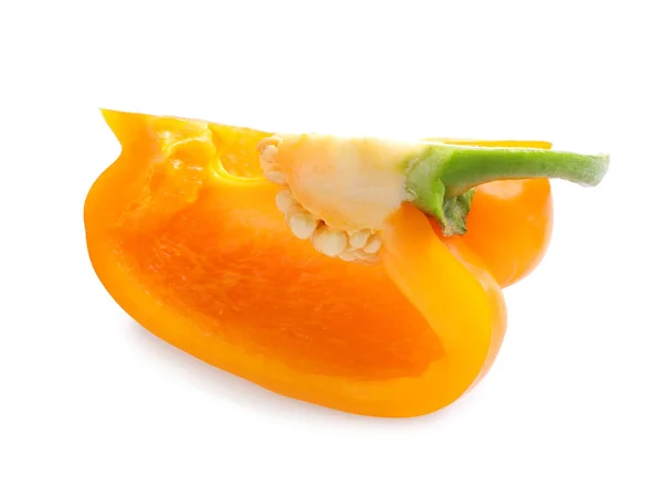 Skiva Apelsin Paprika Isolerad Vit — Stockfoto