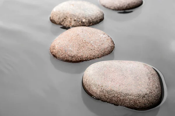 Piedras Mojadas Agua Primer Plano Estilo Vida Zen — Foto de Stock