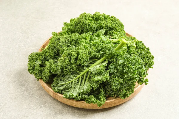 Fresh Kale Leaves Light Grey Table — Stock Photo, Image