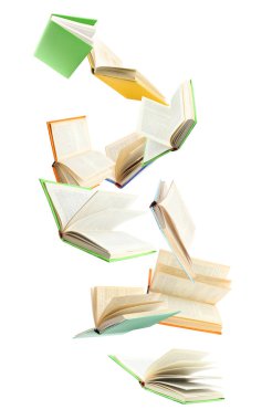 Boş açık yeşil kapaklı kitap beyaz üzerine izole