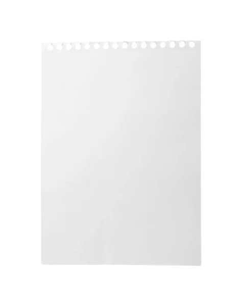 Papel de caderno em branco isolado sobre branco. Espaço para design — Fotografia de Stock