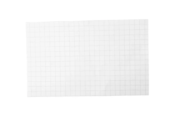 Pedaço de papel de caderno em branco isolado sobre branco. Espaço para desig — Fotografia de Stock