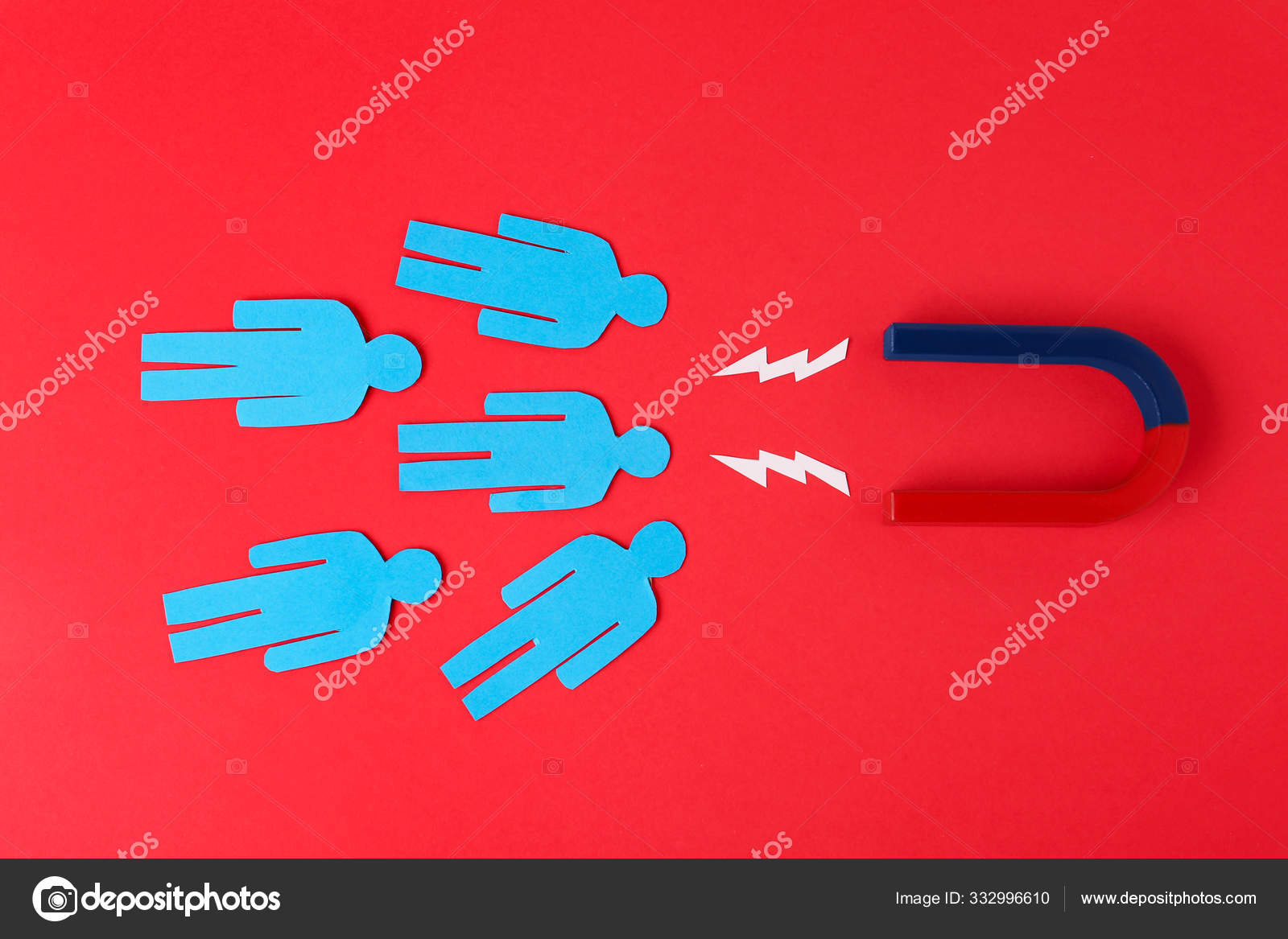 Magnet Paper People Red Background Flat Lay Stock Photo by ©NewAfrica  332996610