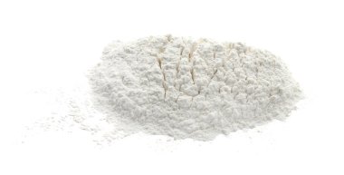 Beyaz üzerine izole edilmiş organik un yığını