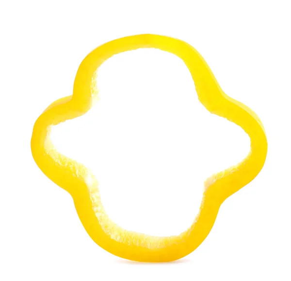 Кусочек Желтого Перца Выделенный Белом — стоковое фото