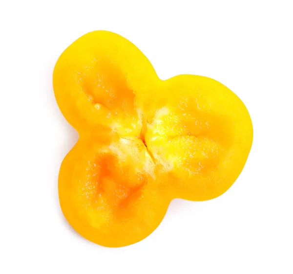 Slice Orange Bell Pepper Isolated White — Stock Photo, Image