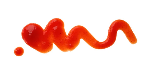 화이트에 고립 된 맛 있는 토마토 소스, 평면도 — 스톡 사진