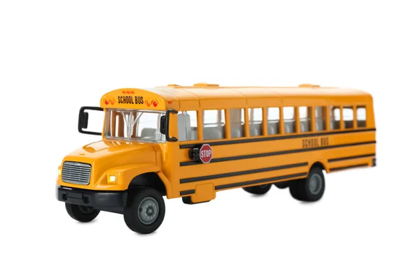 Sarı okul otobüsü beyazda izole edilmiş. Öğrenciler için taşıma — Stok fotoğraf