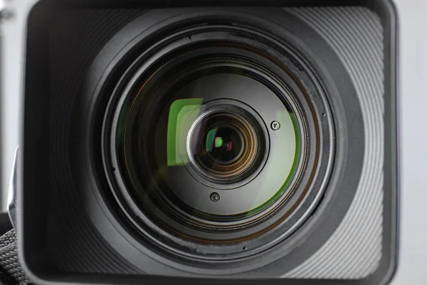 Profesionální Videokamera Detailní Pohled Objektiv — Stock fotografie