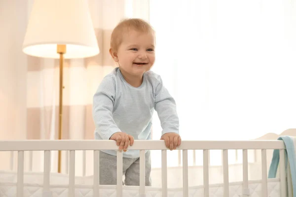 Cute Little Baby Crib Home — Stock Photo, Image