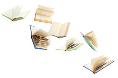 Boş açık yeşil kapaklı kitap beyaz üzerine izole