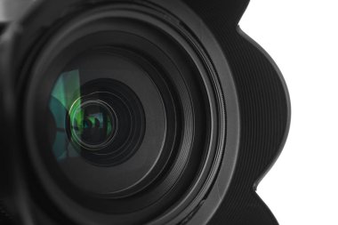 Profesyonel video kamera, lenslerin yakın çekim görüntüsü