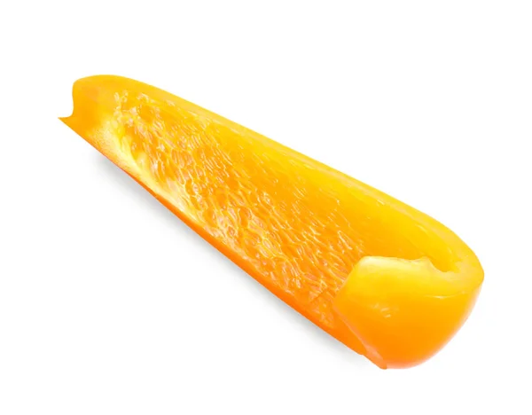 白で単離されたオレンジ色のピーマンのスライス — ストック写真