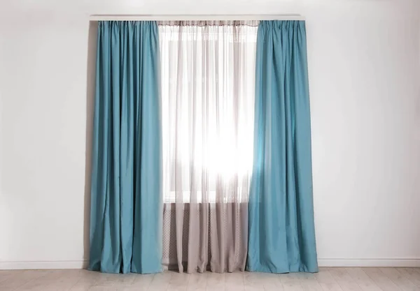 Window Elegant Curtains Empty Room — Stock Photo, Image
