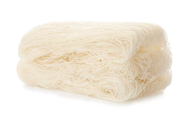 Blok makaronu ryżowego izolowany na białym — Zdjęcie stockowe