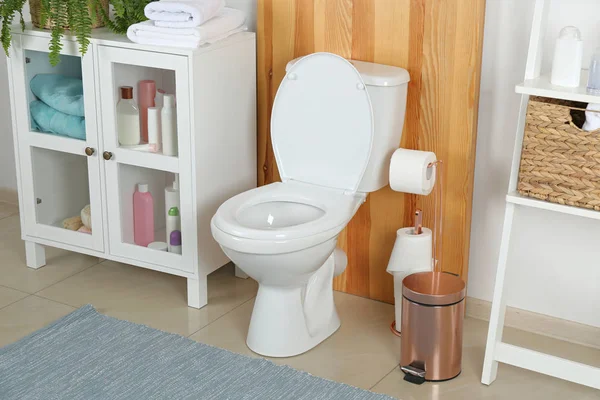 Stylish Toilet Bowl Modern Bathroom Interior — 스톡 사진