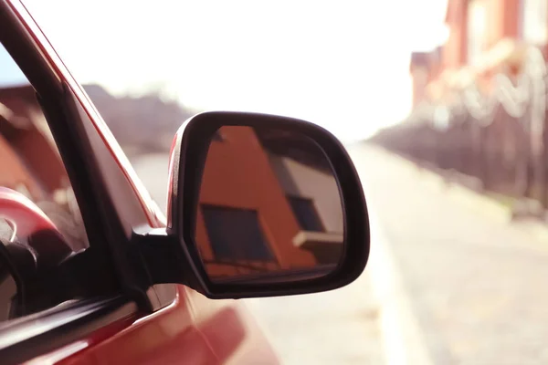 Side Rear View Mirror Modern Car Outdoors — 스톡 사진