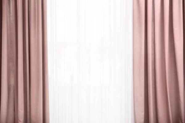 Вікно Елегантними Шторами Всередині Елемент Інтер Єру — стокове фото