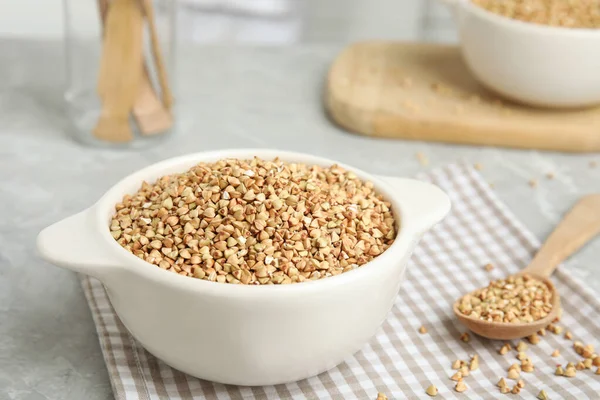 Organic Green Buckwheat Marble Table Healthy Food — Stock Photo, Image