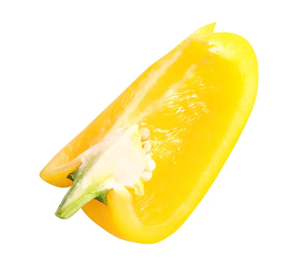 Sárgadinnye Paprika Fehér Alapon Izolálva — Stock Fotó